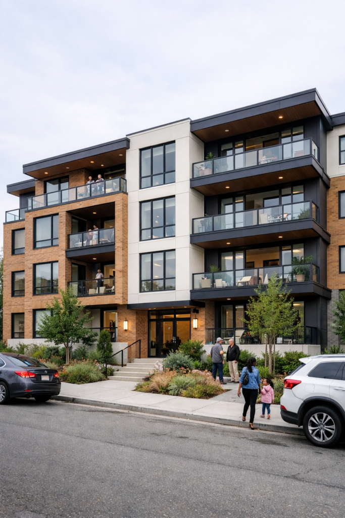 Modern apartment on a quiet street